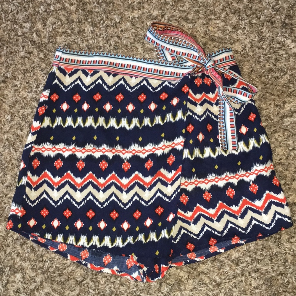 Jealous Tomato Tie Waist Skort/Skirt (Vanilla Sky)